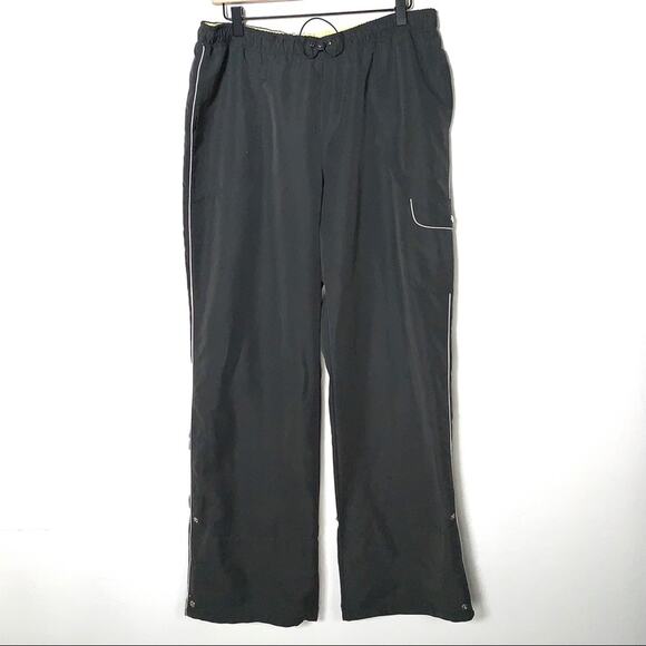 Gloria Vanderbilt green and yellow track hiking casual pants size XL B116 - Picture 2 of 5